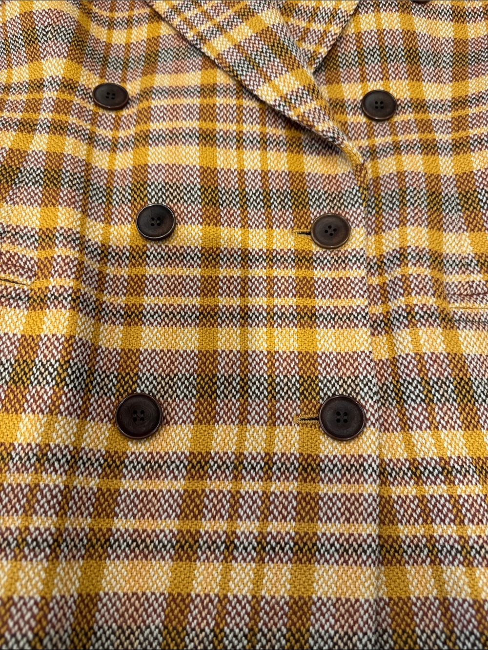 Escada Vintage Wool Orange and Brown Plaid Double-Breasted Blazer EUR 42 US 8 - Picture 10 of 13